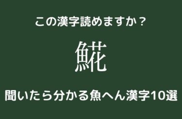 【魚へん漢字】「𩸽」「鯑」読み方を聞けばきっと知ってる漢字10選